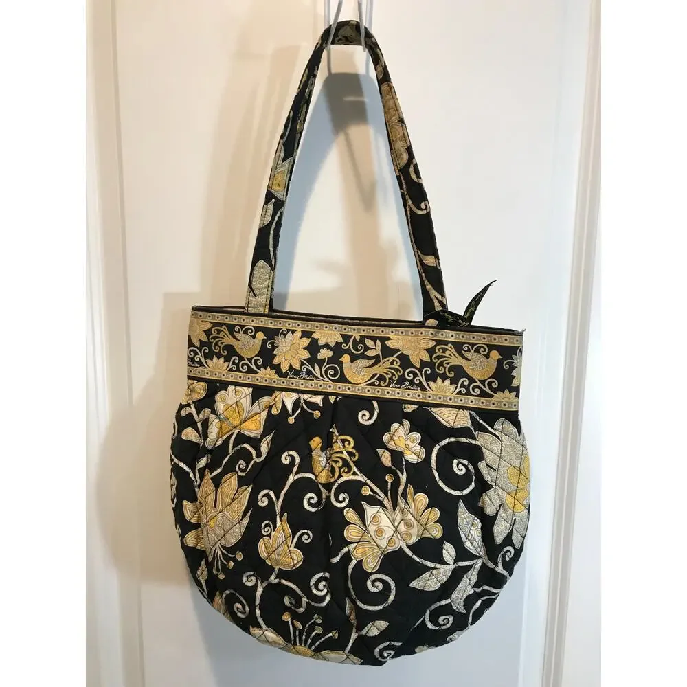 Vera Bradley Retired Yellow Bird Pattern Morgan Shoulder Bag Tote